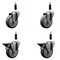 Service Caster 4'' Gray Poly Wheel Swivel 7/8'' Expanding Stem Caster Set 2 Brakes, 4PK SCC-EX20S414-PPUB-2-PLB-2-78 - alternate 1
